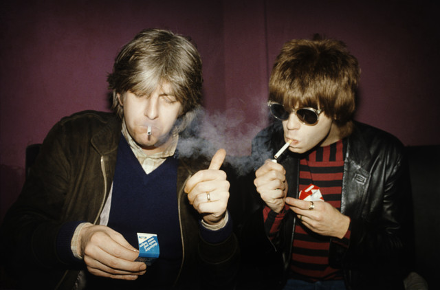 Elliot Easton and Nick Lowe in Punk book by music photographer Michael Grecco